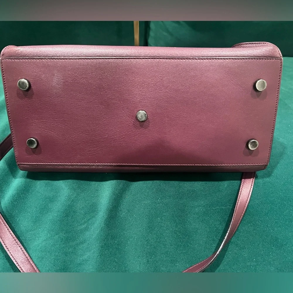 Yves Saint Laurent Cabas Maroon Leather Bag - Picture 6 of 10